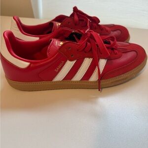 adidas Samba Red with White Stripes and Gum Sole